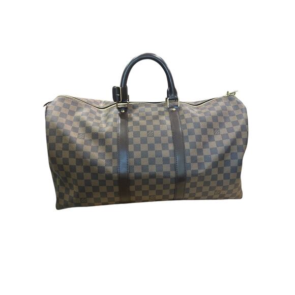 384. Louis Vuitton Keepall Bandolier 45 Damier Ebene Duffle - Picture 2 of 8
